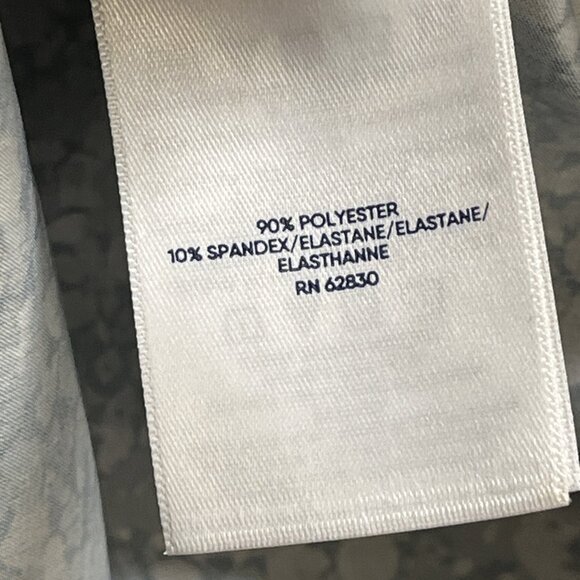 Lands End 365 Top Womens 2X Gray Floral Long Sleeve Button Down Boyfriend Tunic - Picture 4 of 7